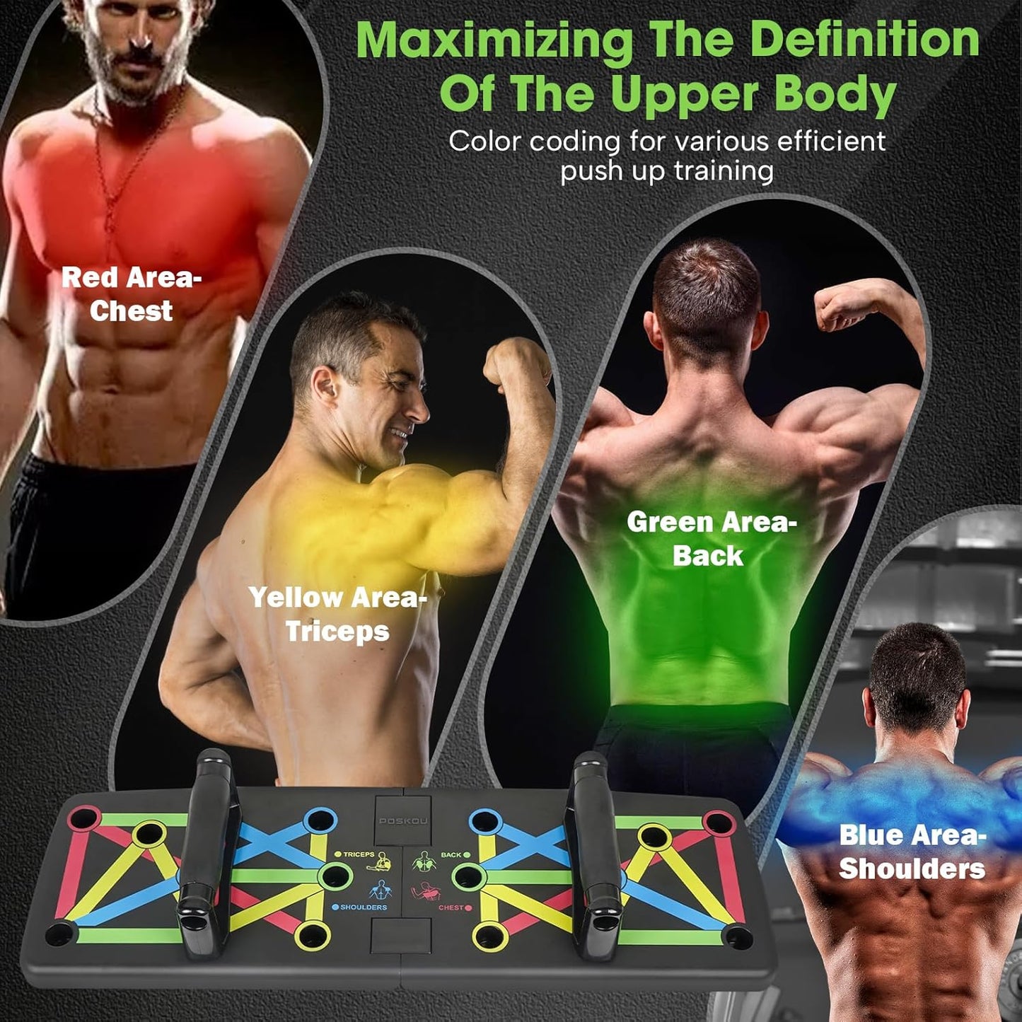 Faltbares Liegestützbrett für Home Gym Fitness, Mehrfarbig