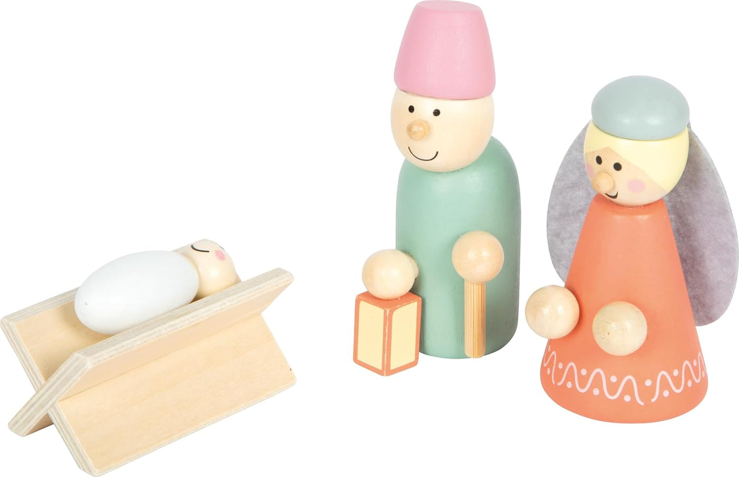 Krippe mit Weihnachtsfiguren-Set, Holzkrippe Weihnachtsgeschichte