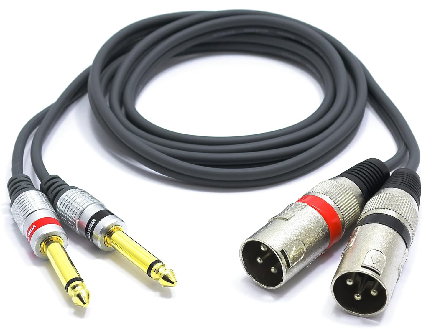 2x XLR auf 2x 6.3mm Klinke Audio Adapterkabel, 2-XLR-M/2-JACK-TS / 3m
