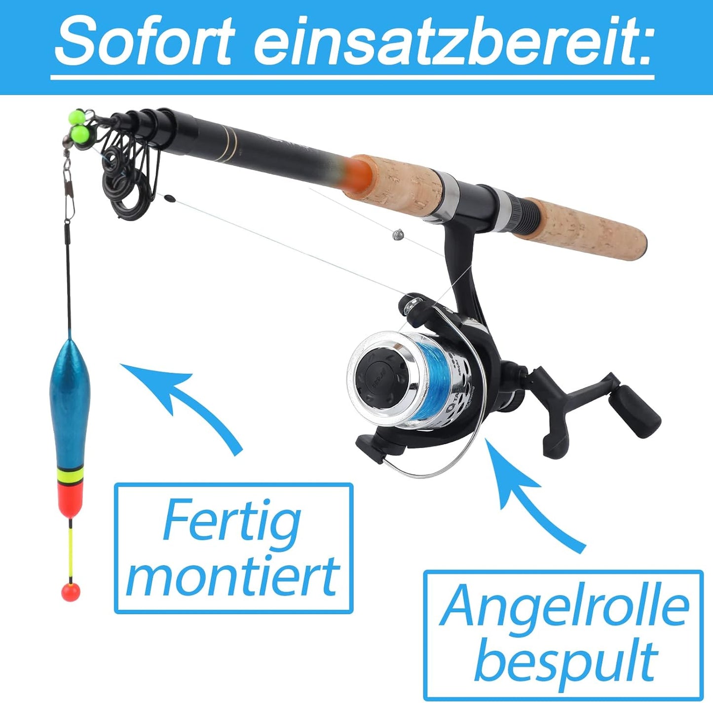 Angel-Set, Länge Teleskoprute: 210 cm