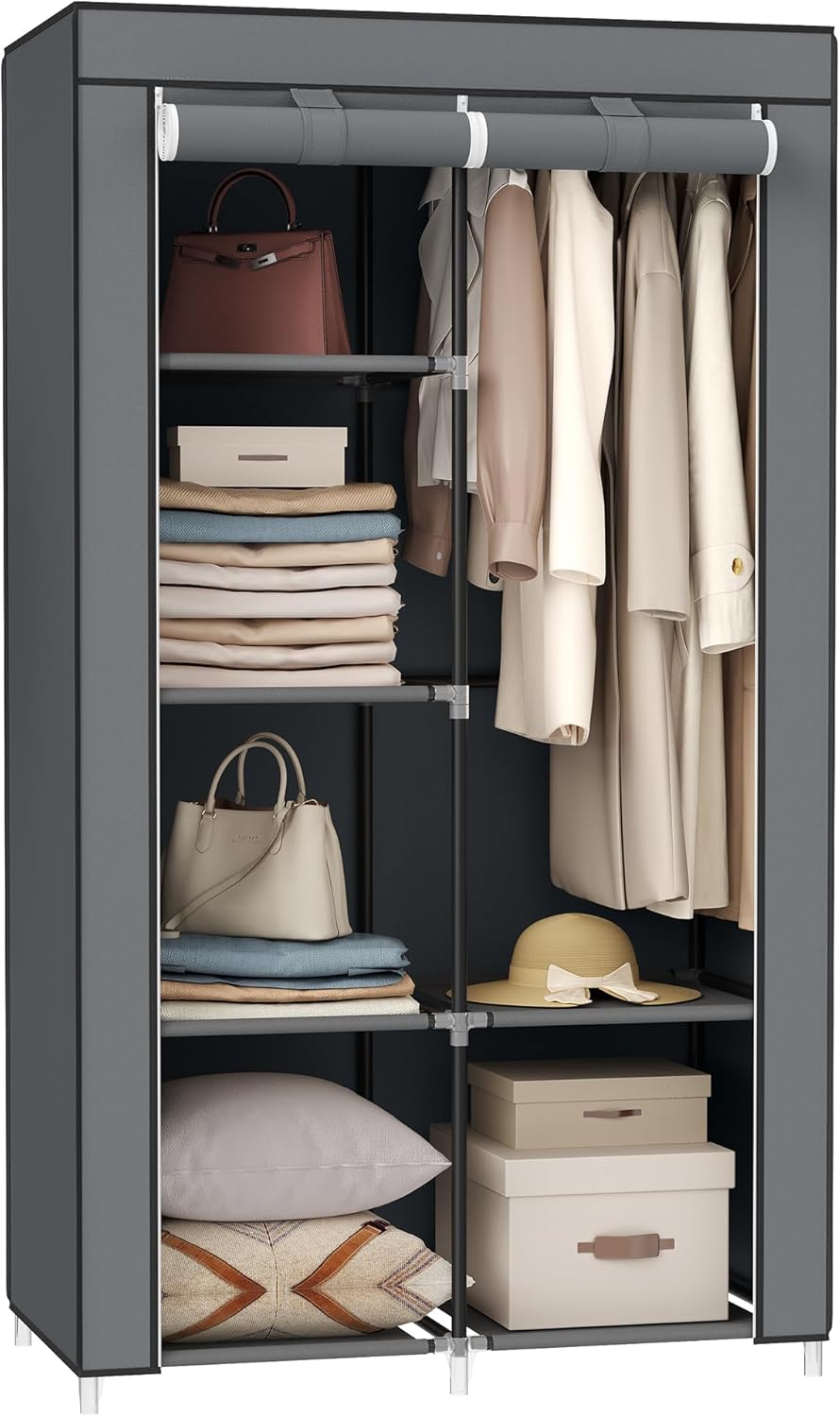 Wardrobe, 88 x 45 x 168 cm Grau