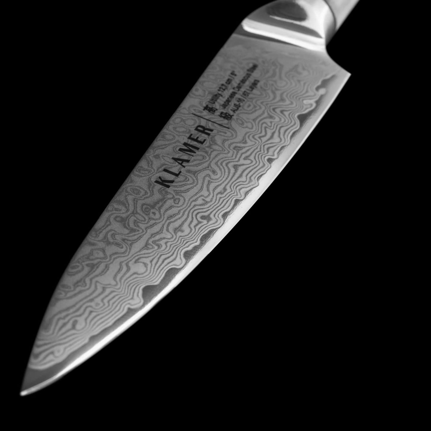 Allzweckmesser, Premium Damastmesser Olivenholz, Allzweck 12,7 cm