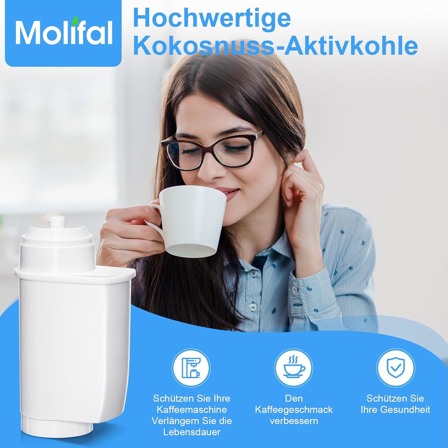 Ersatzwasserfilter für EQ Series Kaffeemaschinen (6 Stück), 6