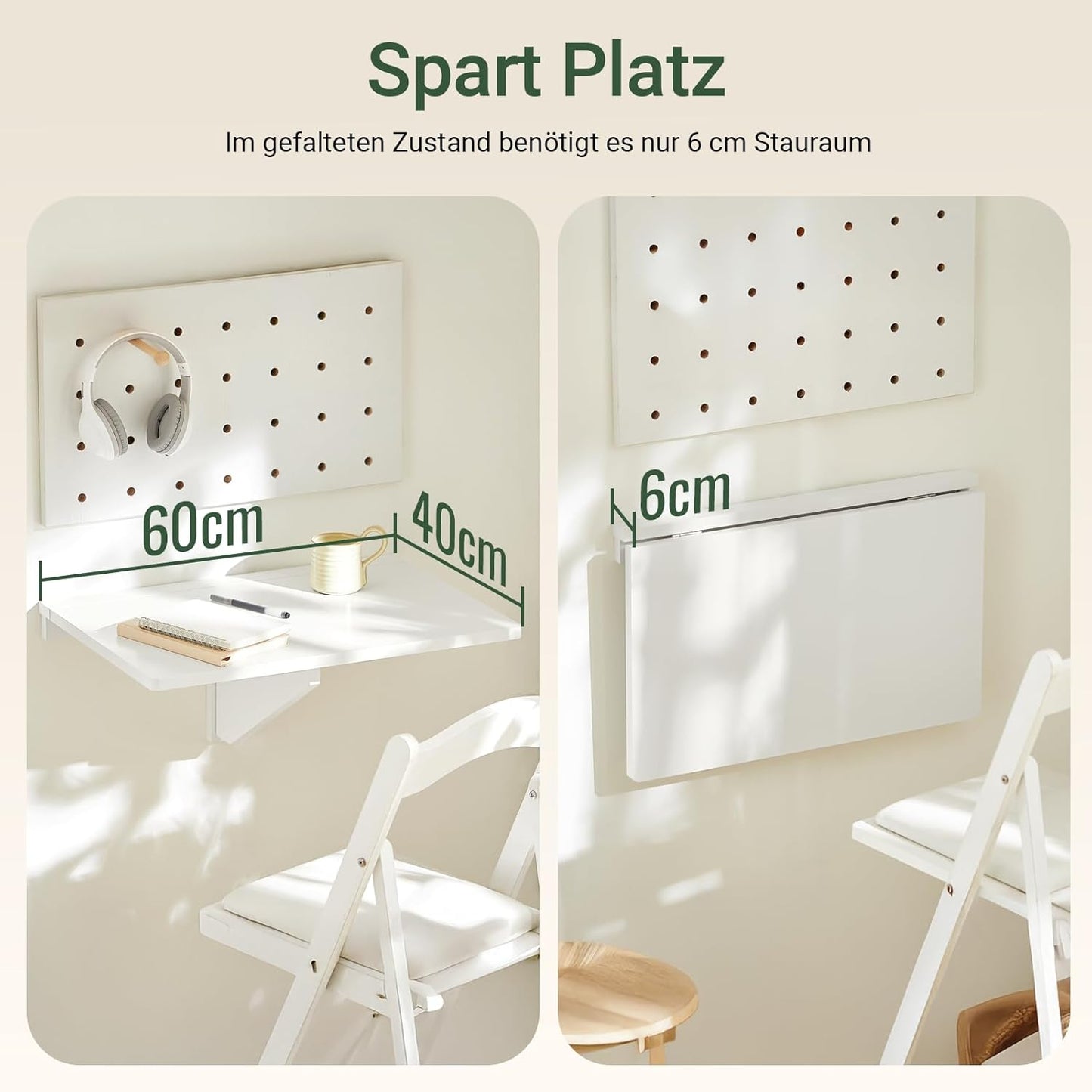 Wandklapptisch, Weiss