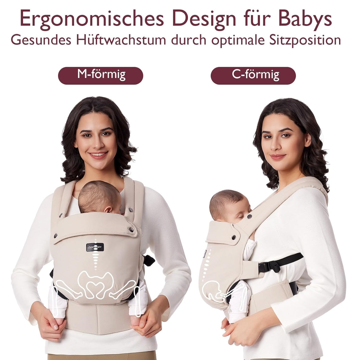 Ergonomische Babytrage (3-24 Monate), Kakifarben