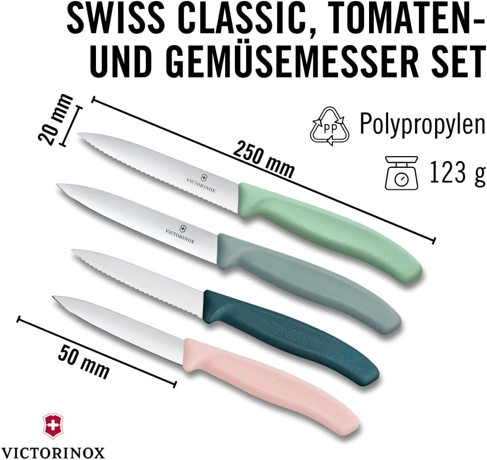 Swiss Classic, Tomaten- und Gemüsemesser Set, Grüntöne, Pink