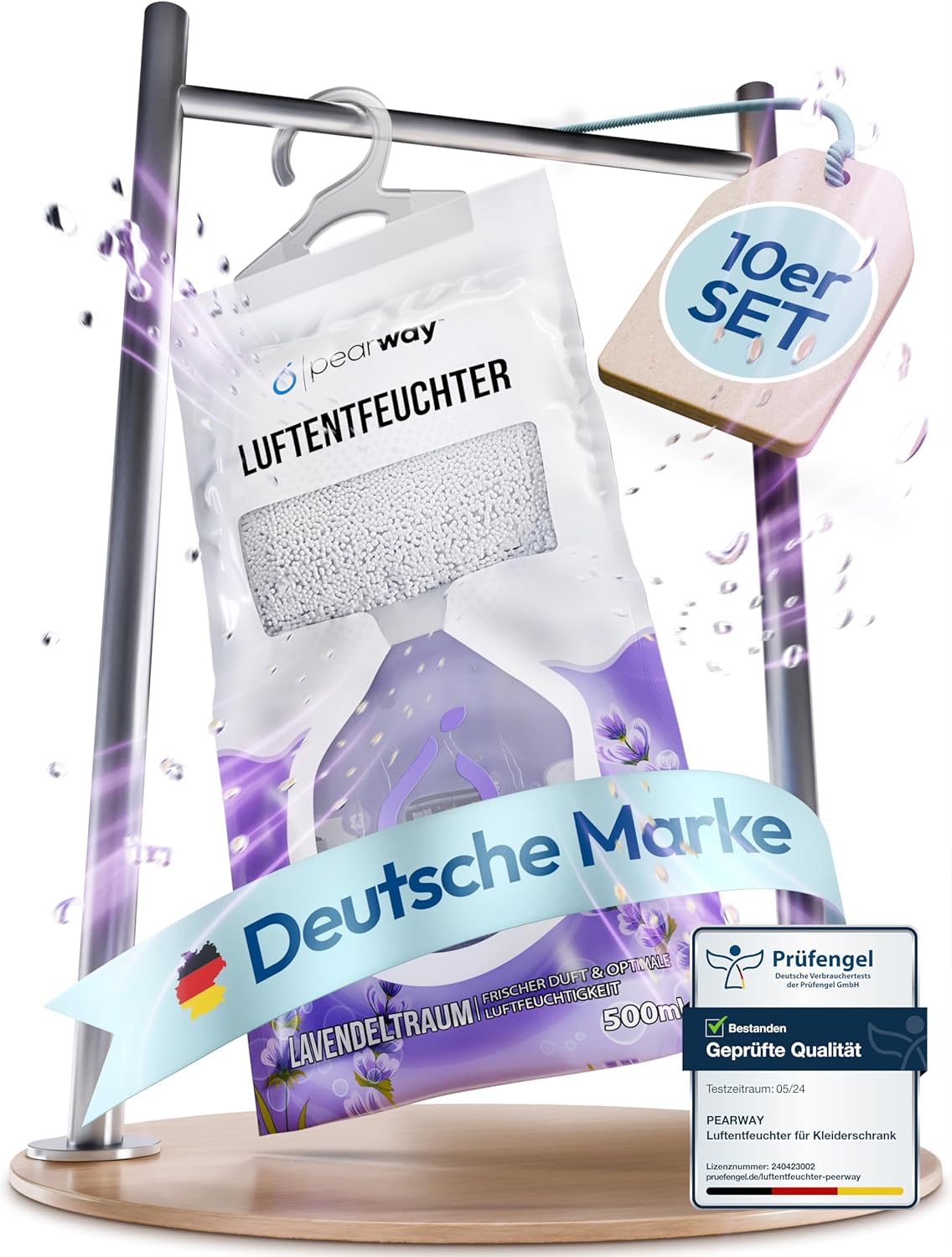 10 Stück Luftentfeuchter Beutel XL - Lavendeltraum, 10x 250g, Lavendeltraum
