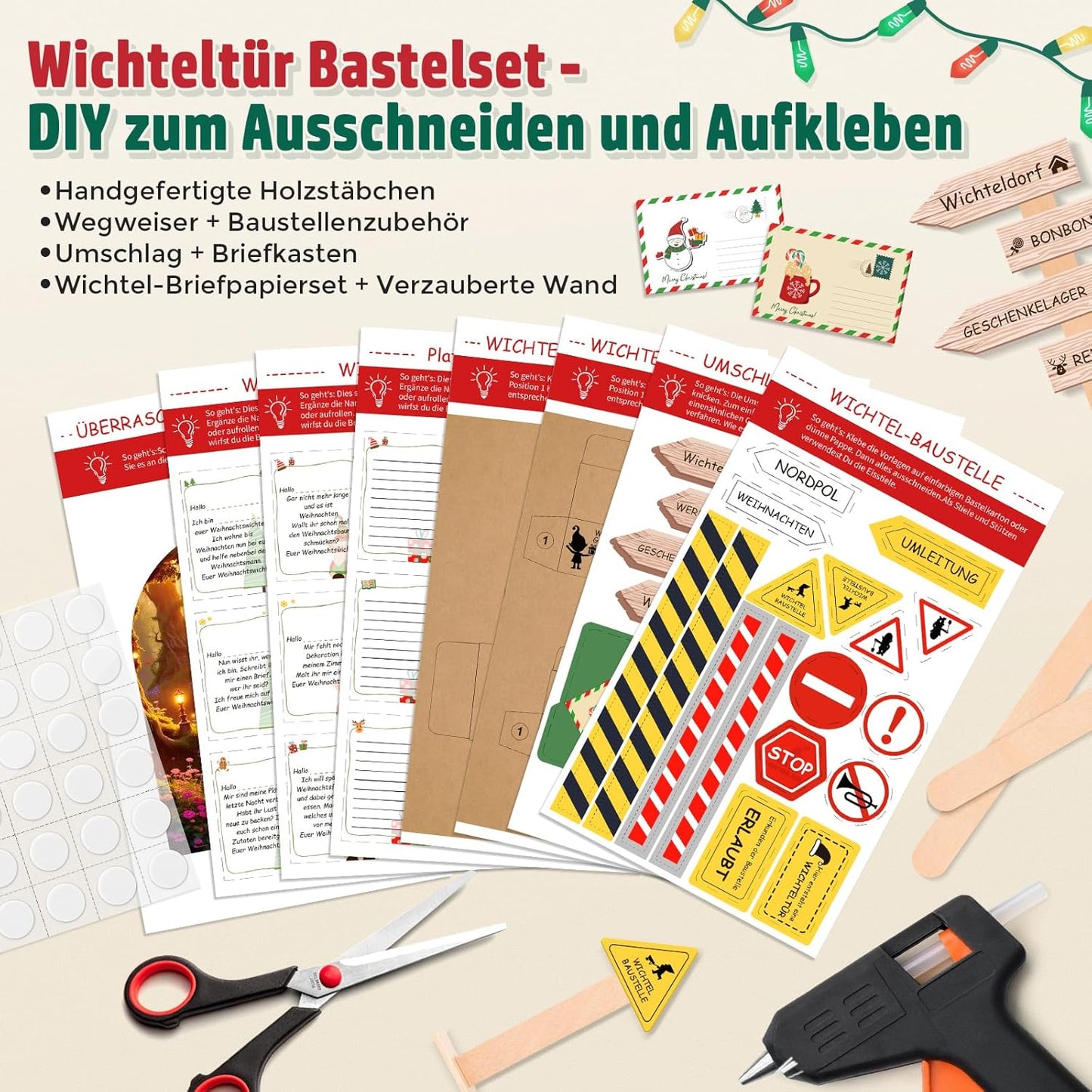 43-teiliges Wichtel Zubehör-Set Weihnachten, B-Stil