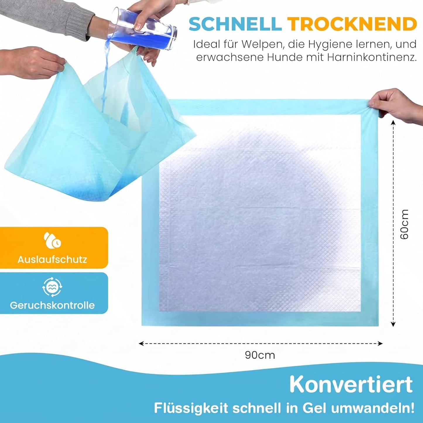 Welpenunterlagen 60x90 cm, 50 Stk., 60 x 90 cm 50.0