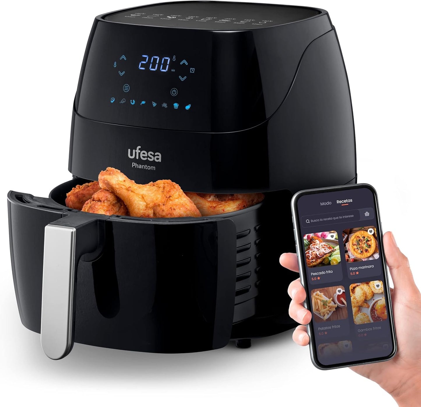 Heissluftfritteuse mit WLAN & App, Phantom