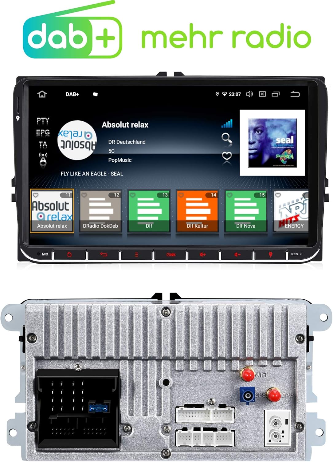 Android 13 Autoradio mit Navi und 9" IPS Touchscreen, AV9V2-Ultra