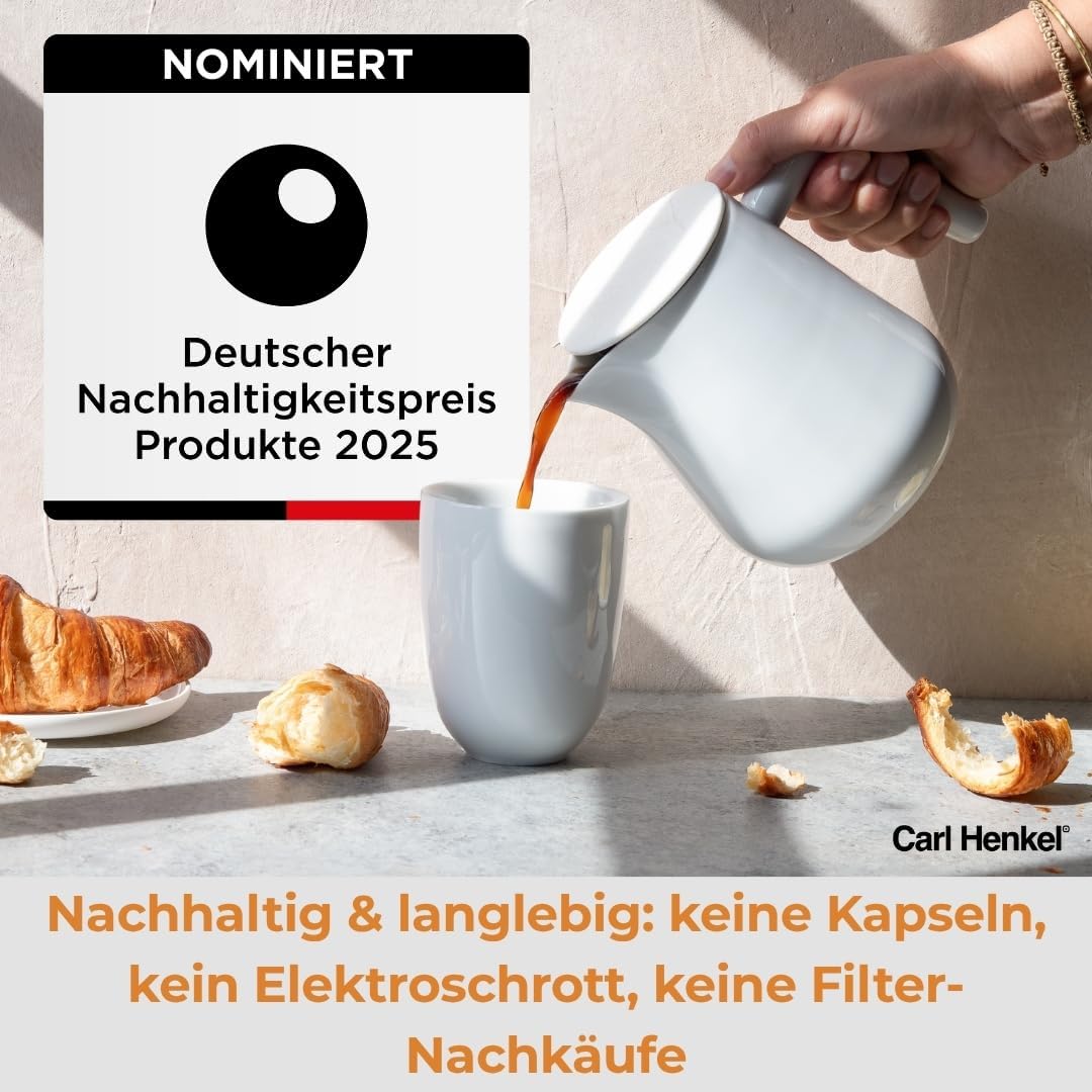 X-Tract Glas Kaffeekanne mit Edelstahlfilter 0,6l, Grün 0,6 Liter