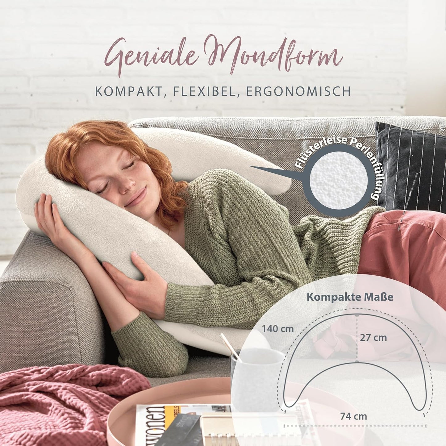Plüschmond Stillkissen, Creme