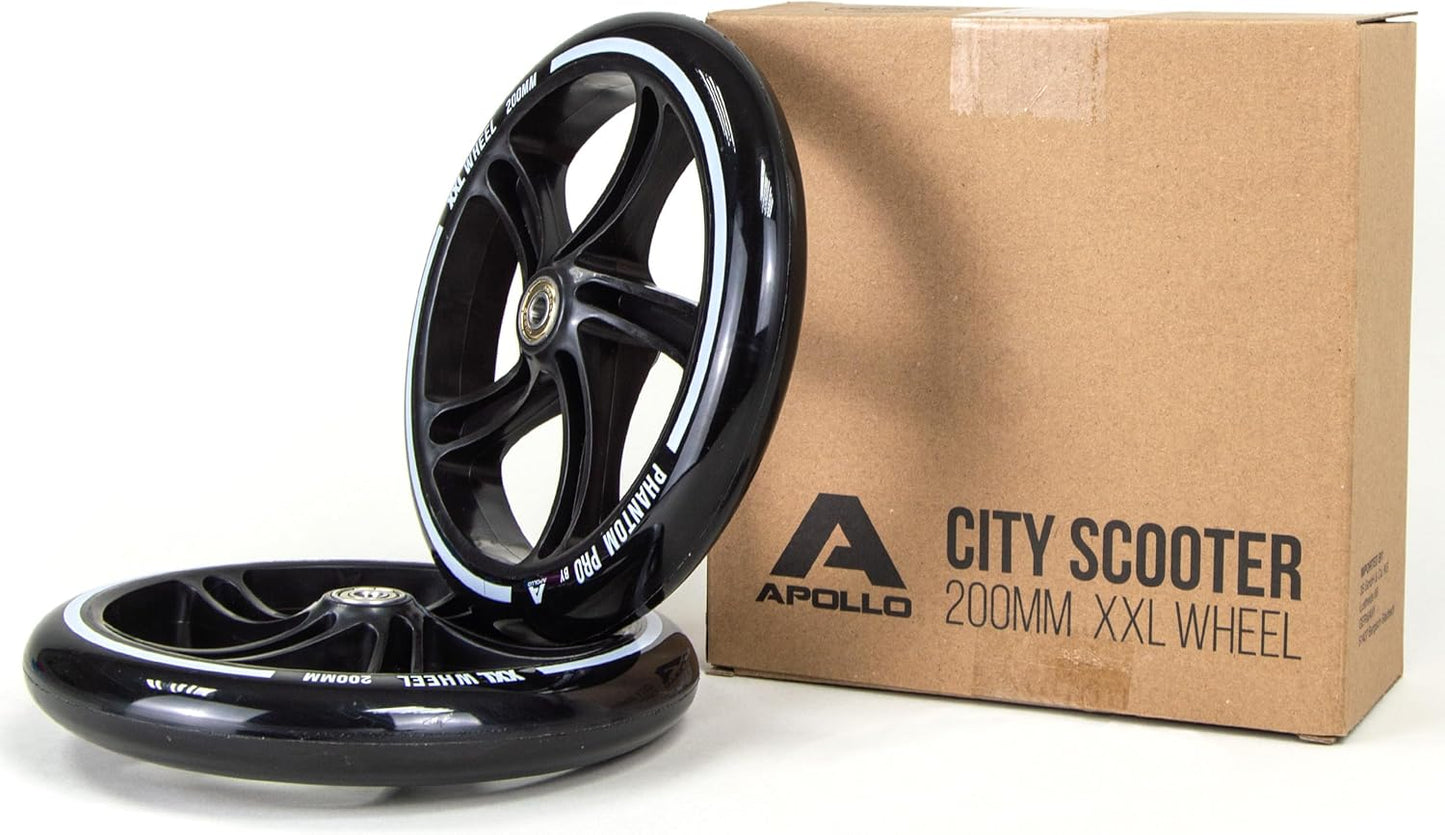 City Scooter Ersatzräder-Set, Ersatzräder 200mm - SCHWARZ