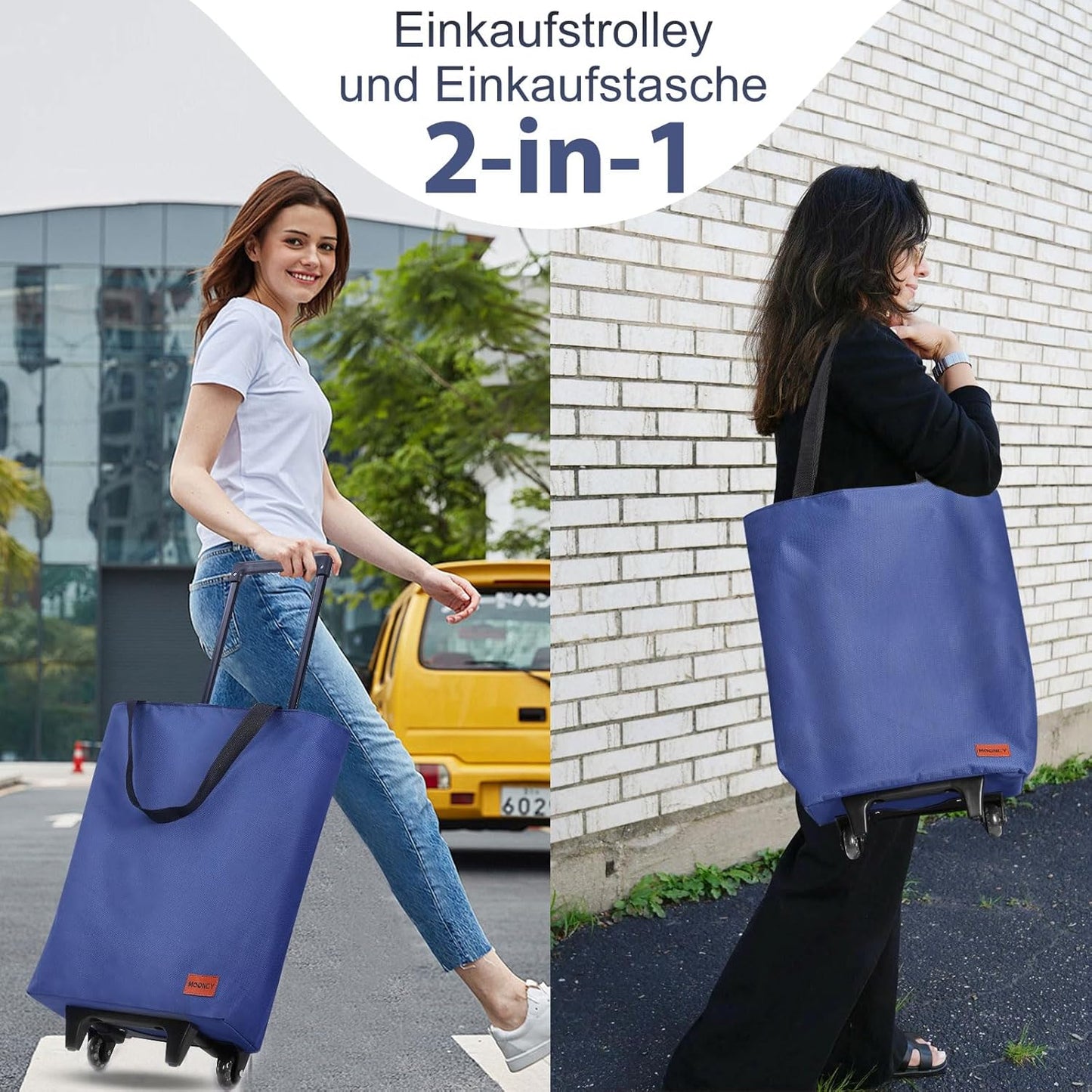 2-in-1 Einkaufstrolley, Blau