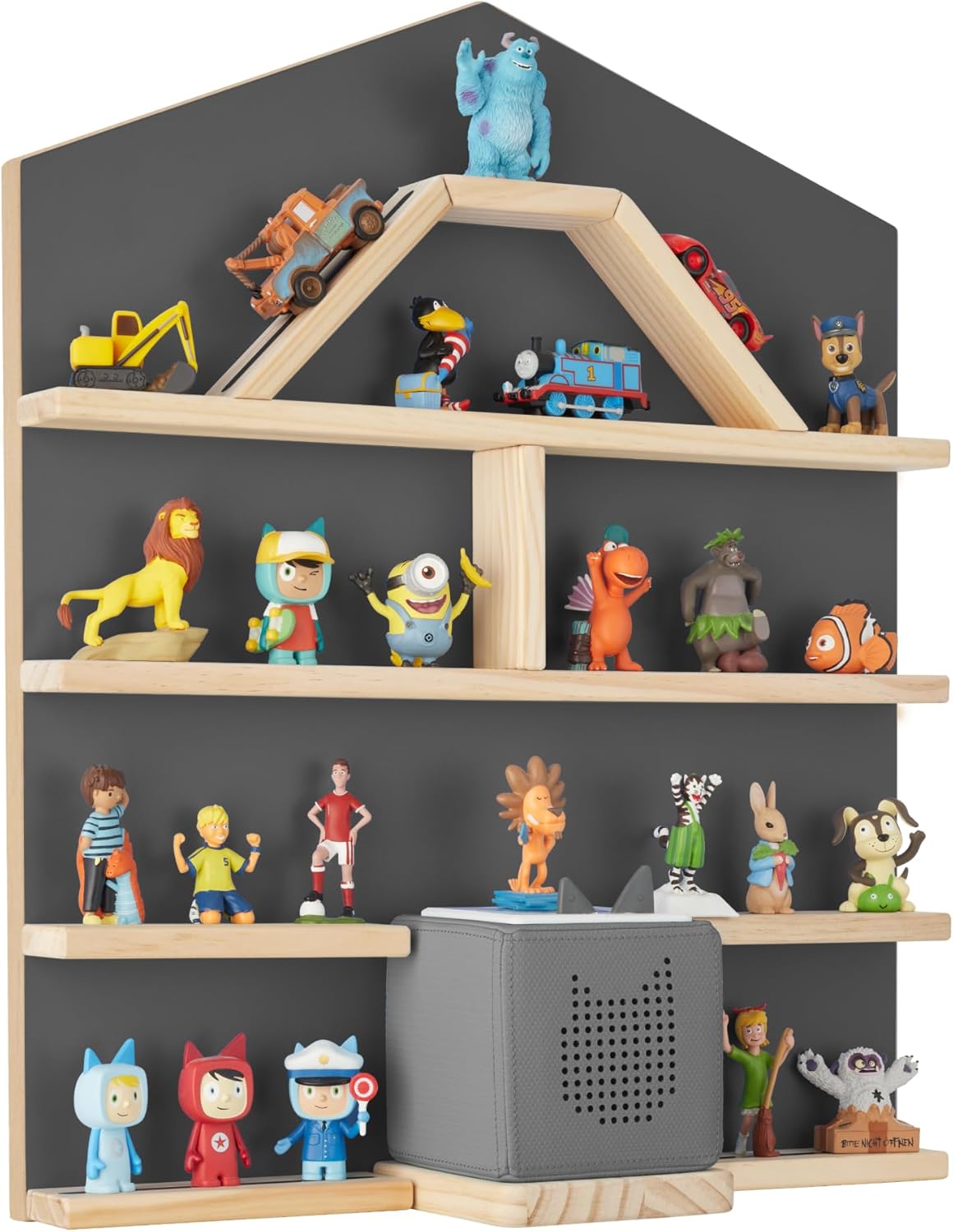 Wandregal für Toniebox und Figuren, Haus Anthrazit