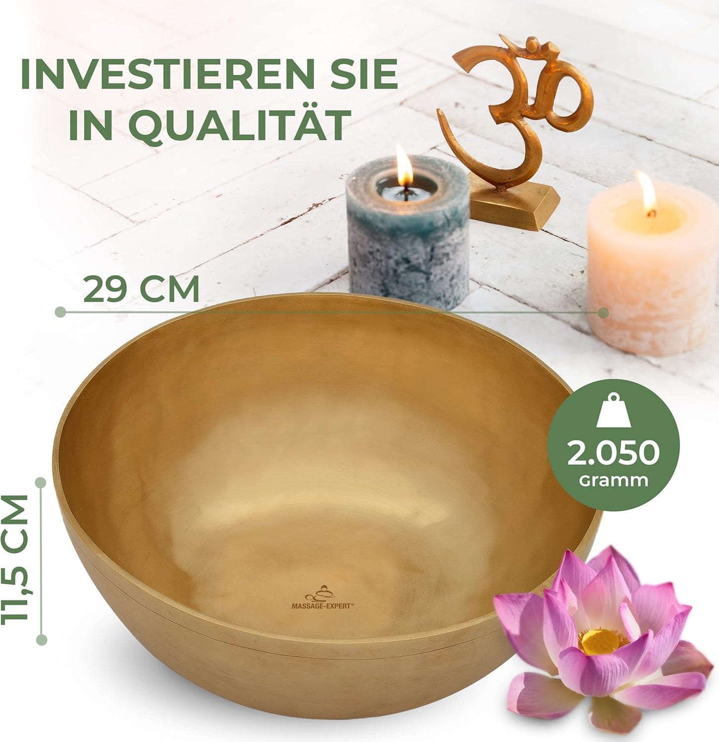 Tibetische Klangschale, Große Beckenschale Ø 29 cm, 2.050 Gramm