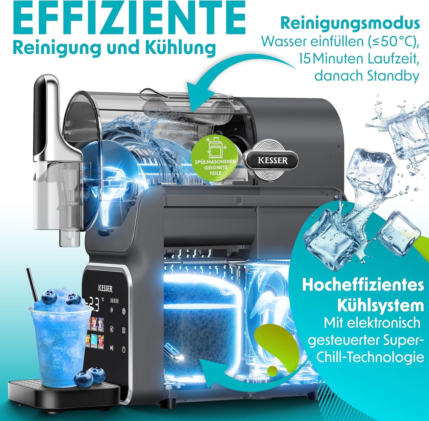 Slush Maschine mit 6 Programmen, Anthrazit
