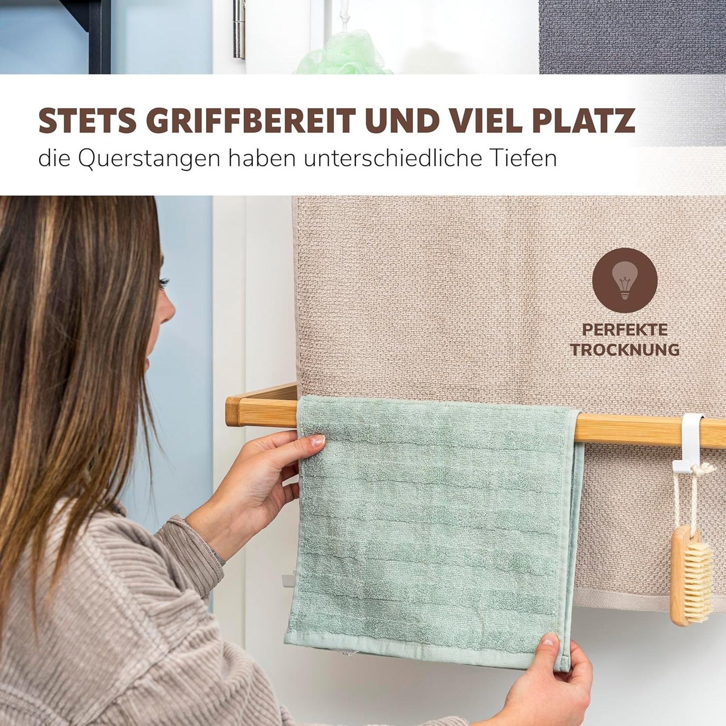 Tür-Handtuchhalter und Haken, Weiß