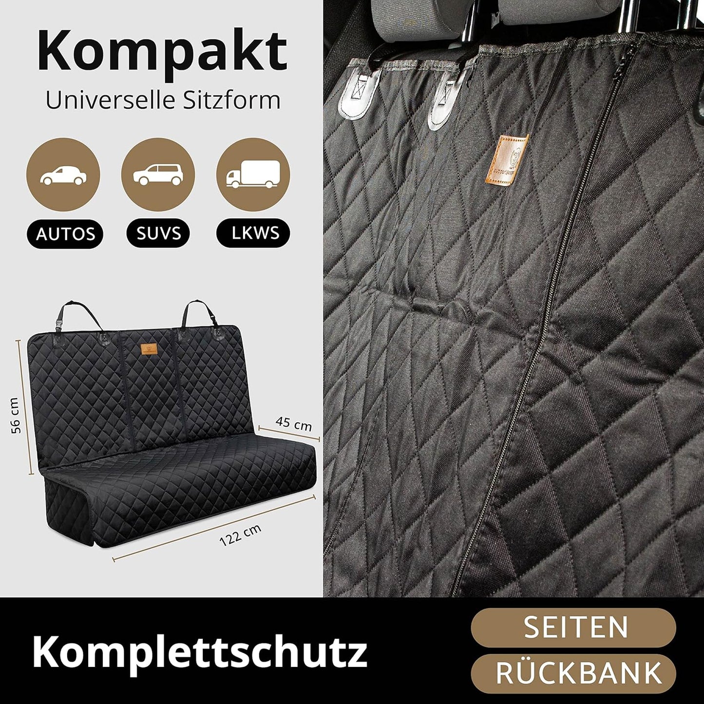Hunde-Autositzbezug, Für kleinere Autos (Coupé oder Fliessheck)