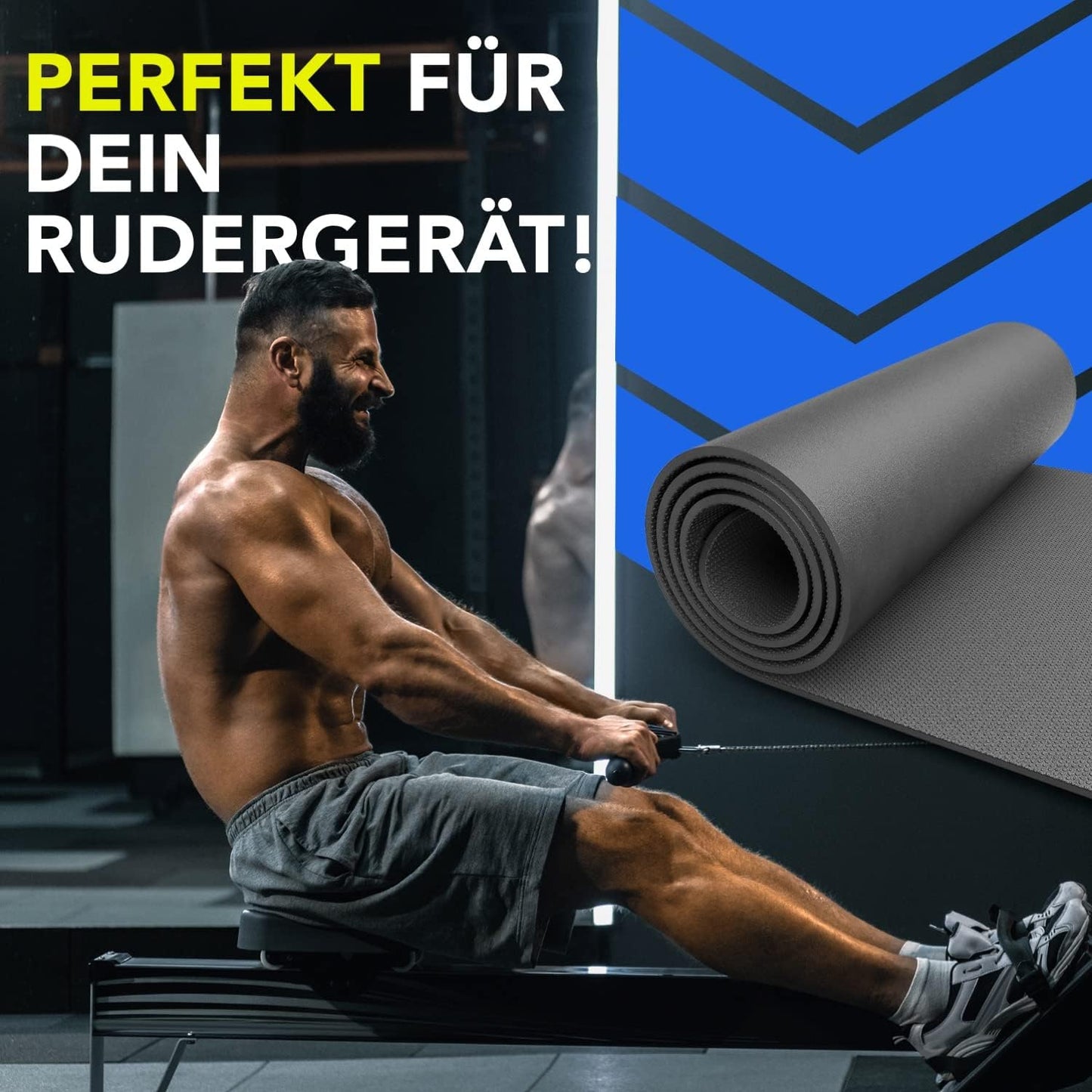 Bodenunterlagematte für Fitnessgeräte, 60 x 120 cm