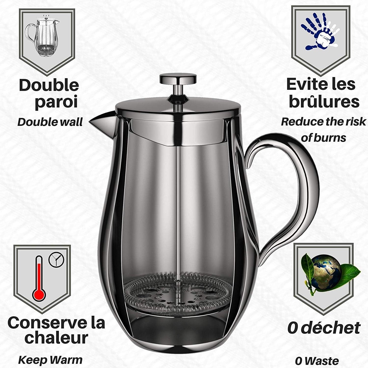 French Press Kaffeebereiter (1 Liter), 1 Litre