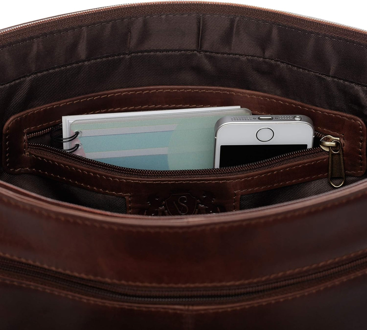 Laptoptasche Messenger Bag, Vintage Hellbraun