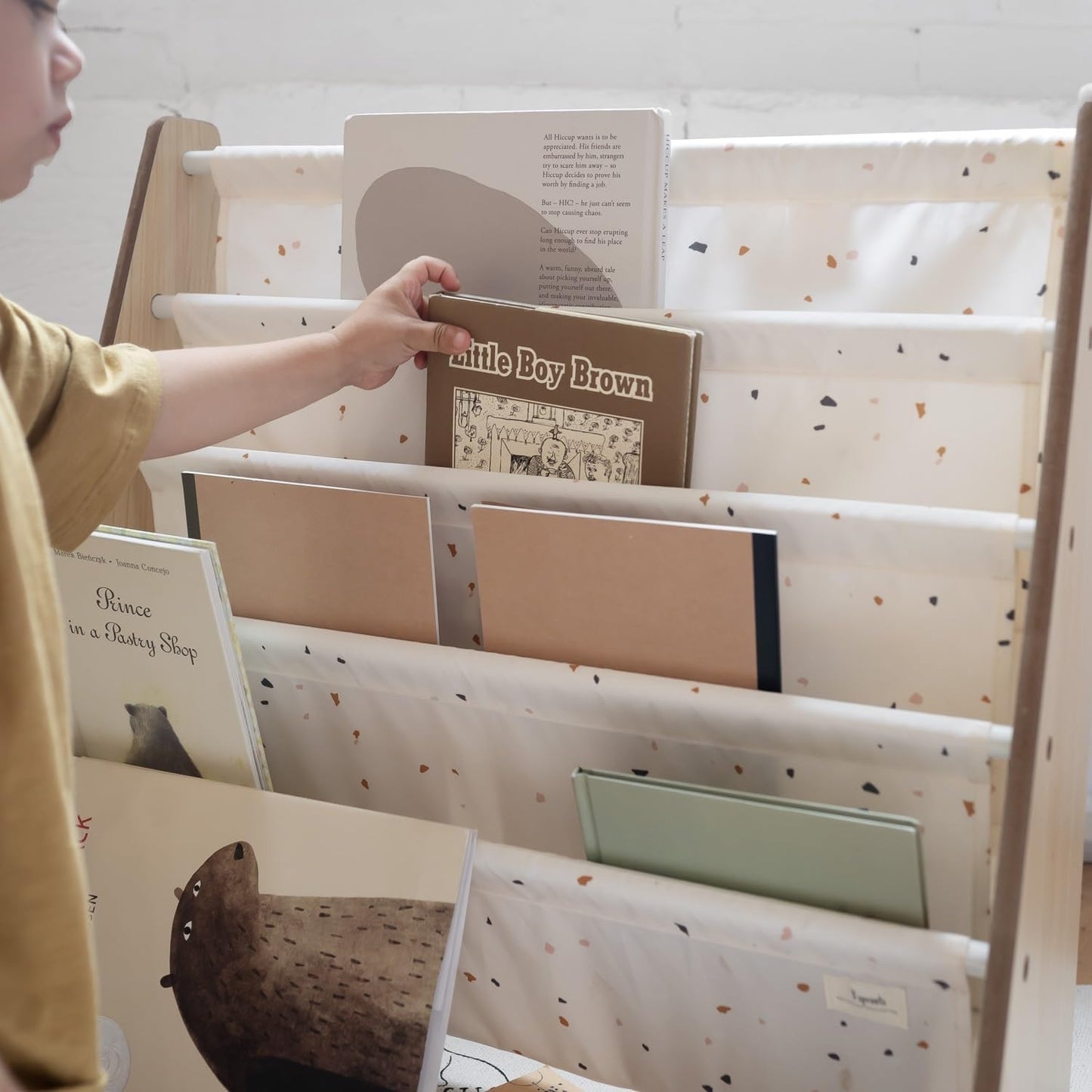 Kinder Bücherregal, Terrazzo Creme