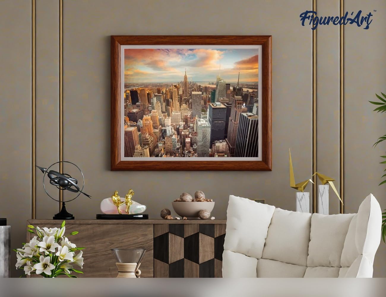 Malen nach Zahlen Set - Sonnenuntergang über New York, Sonnenuntergang über New York 40x50cm Mit Keilrahmen (nicht gespannt)