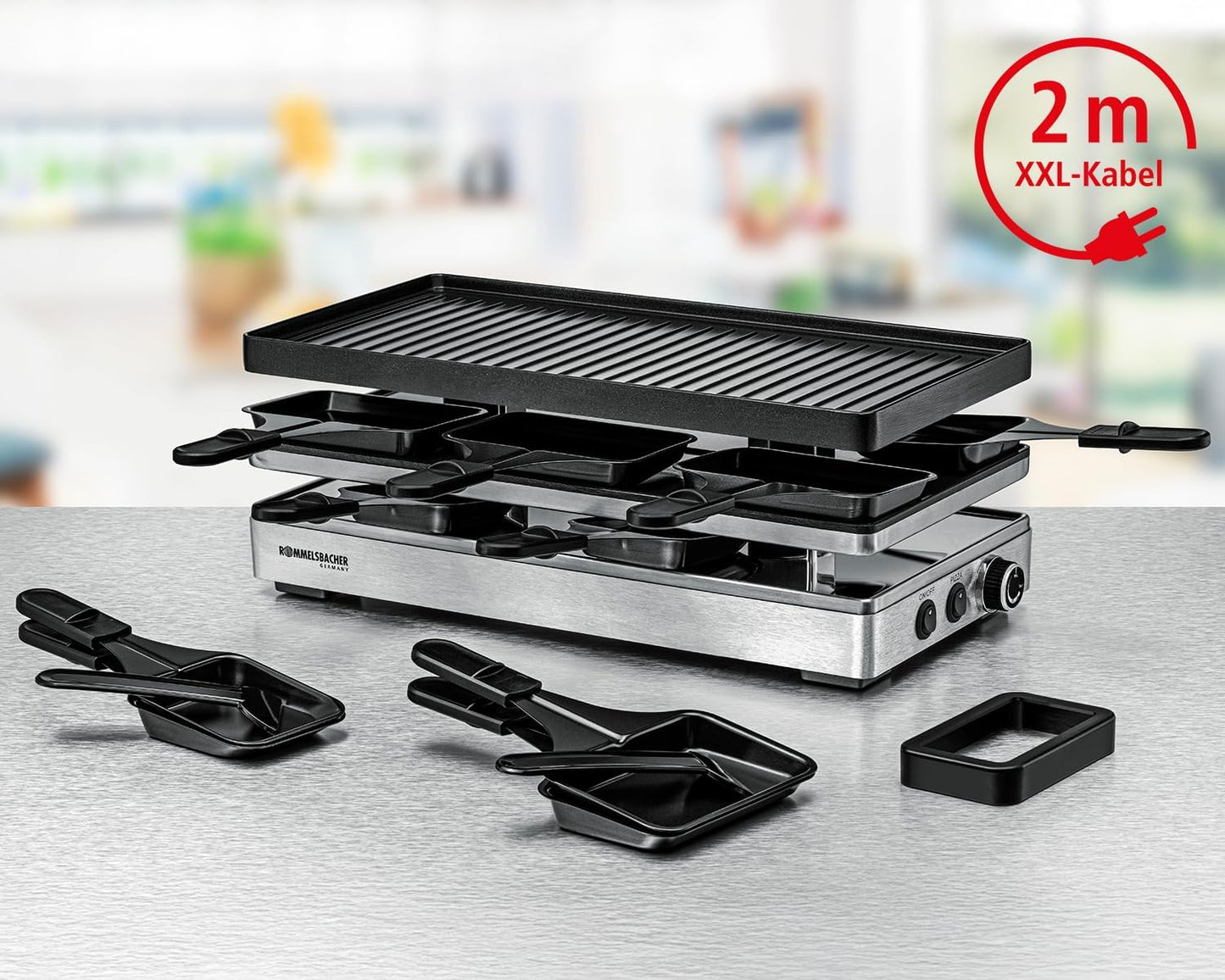 Raclette RCP 1800 mit Wendeplatte & Pizzafunktion