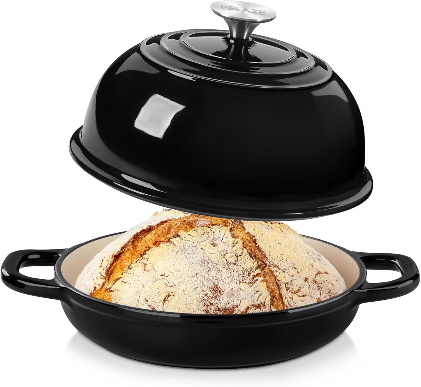 Brotbacktopf mit Deckel, Schwarz
