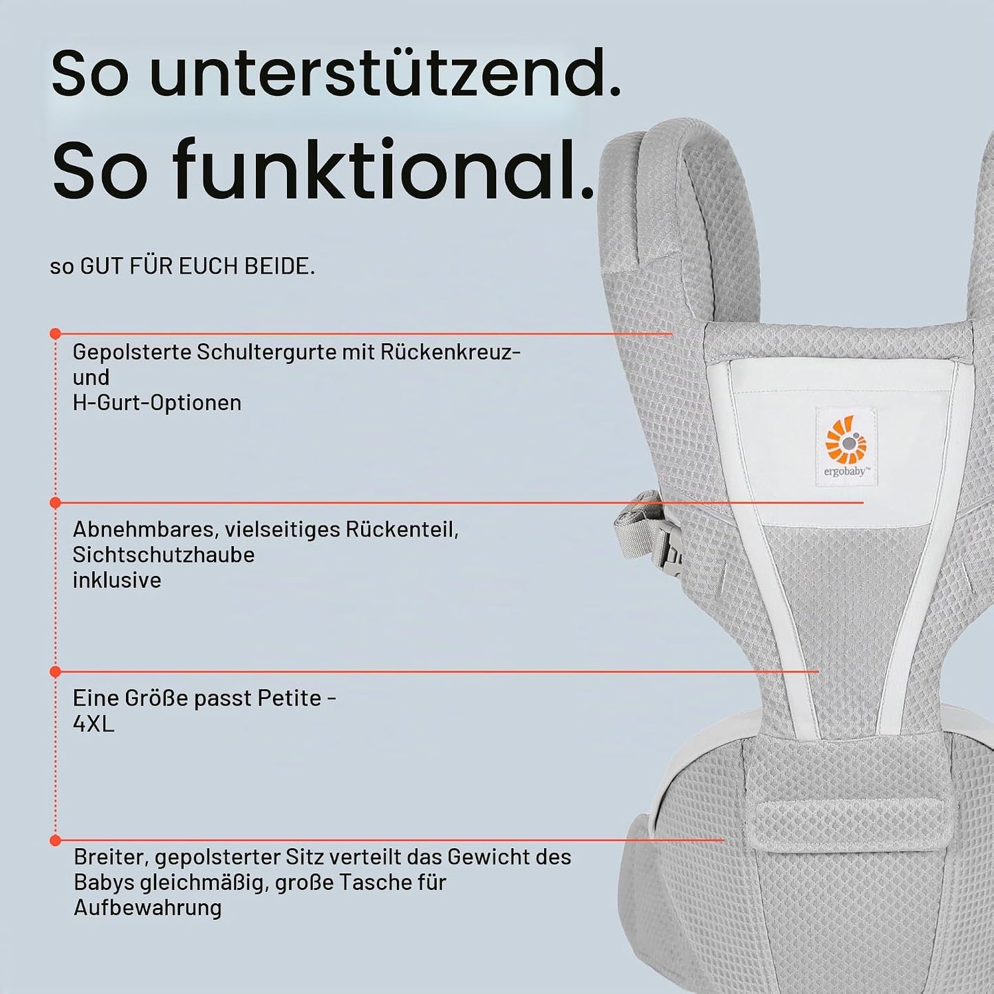 Alta Hüftsitz Babytrage, Alta Hip Seat Perlgrau