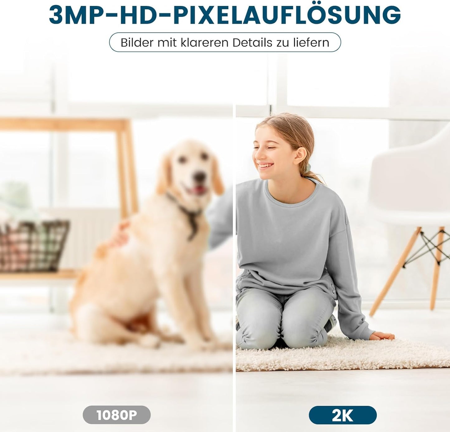 Überwachungskamera, 1 Stück-2.4Ghz ; Weiss