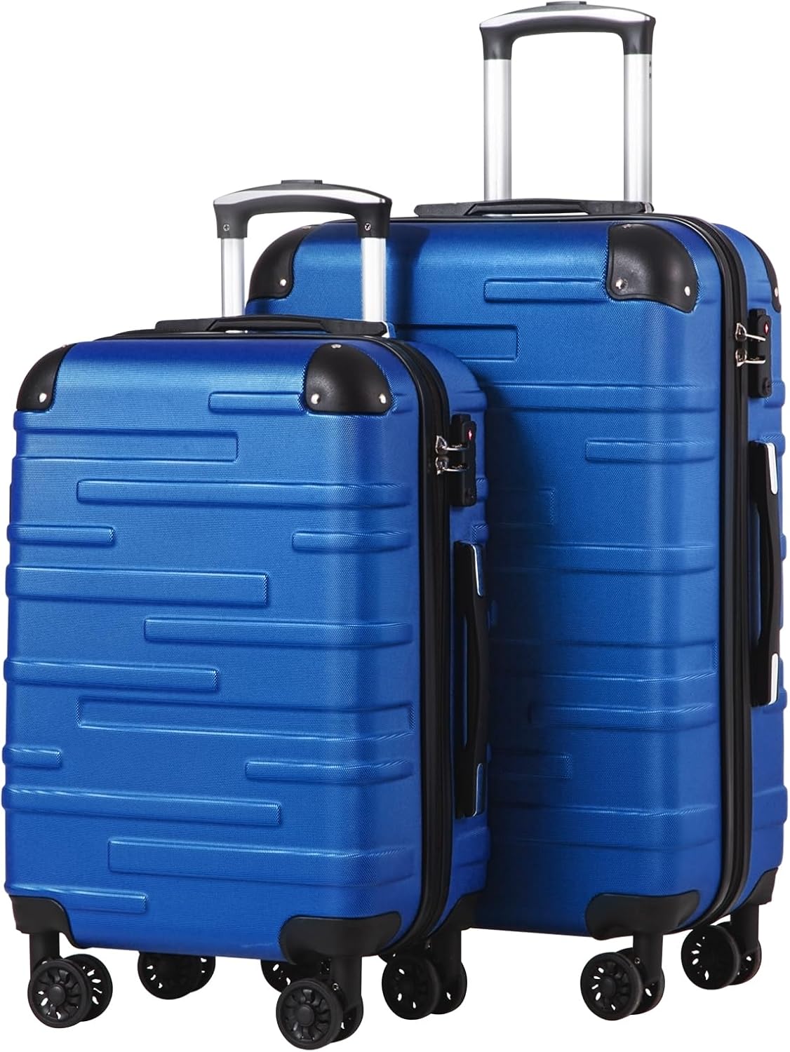 2-teiliges Hartschalenkoffer-Set mit TSA-Schloss, Navy Blau Set-2tlg(S + M)