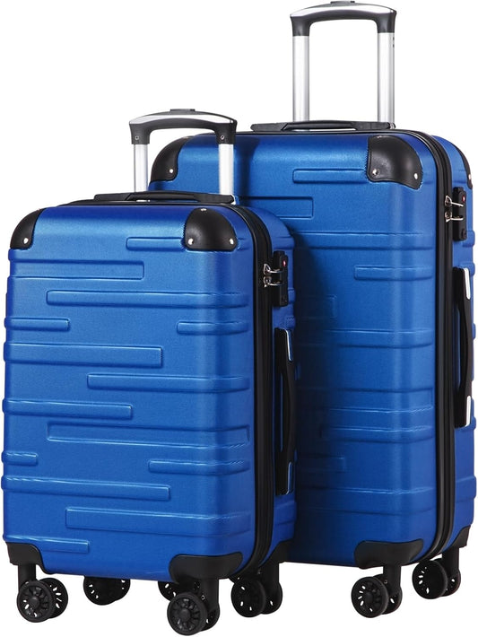 2-teiliges Hartschalenkoffer-Set mit TSA-Schloss, Navy Blau Set-2tlg(S + M)