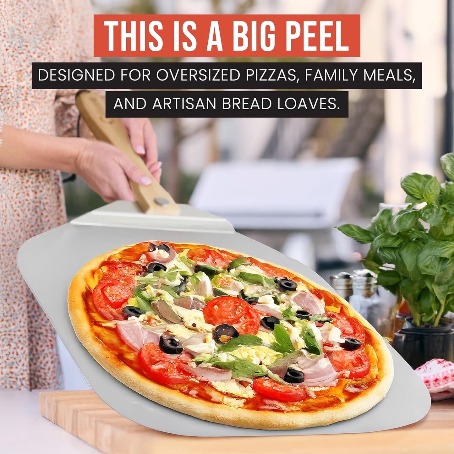 Pizzaschaufel mit klappbarem Griff, 45,7 x 50,8 cm (Nur Schieber)