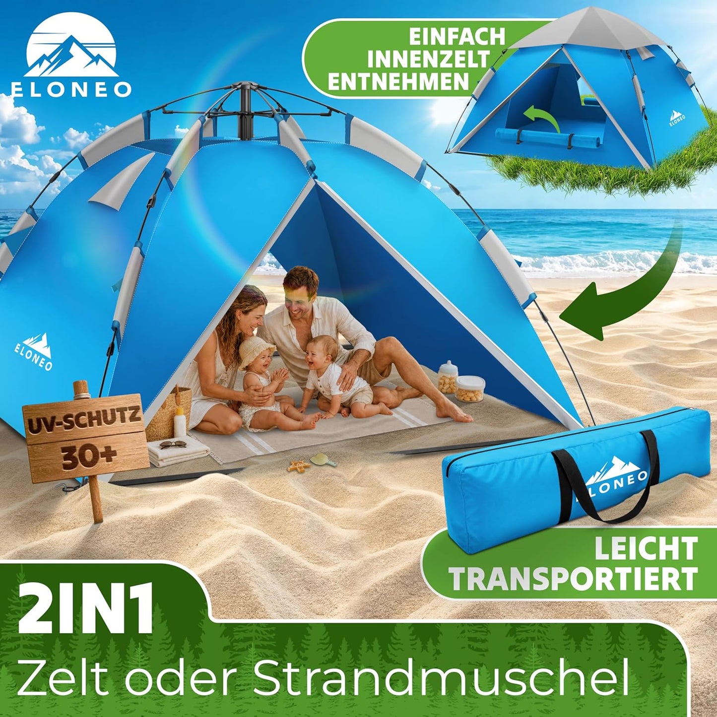 Wurfzelt, Blau