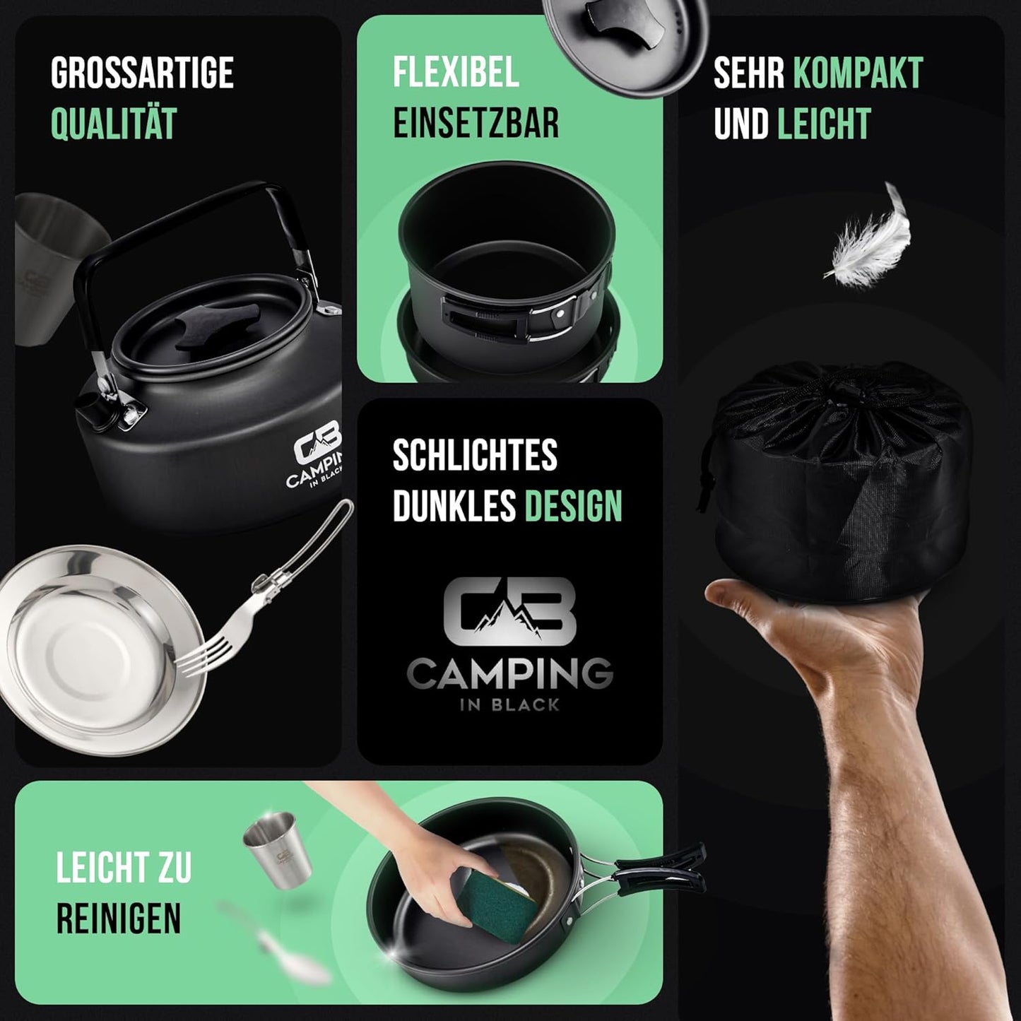 Campinggeschirr-Set für 2 Personen