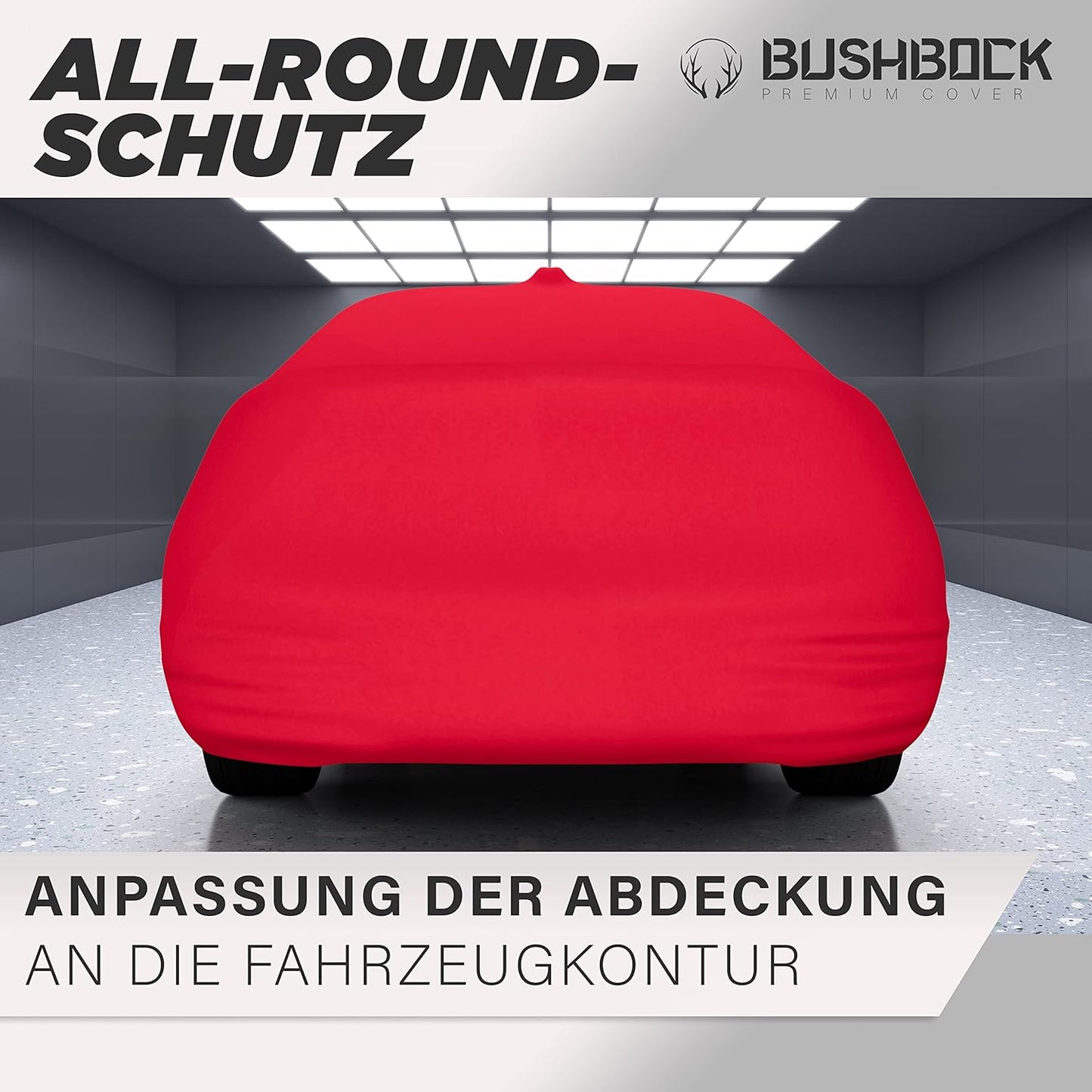 Premium Autoabdeckung Indoor - Satin, S Rot