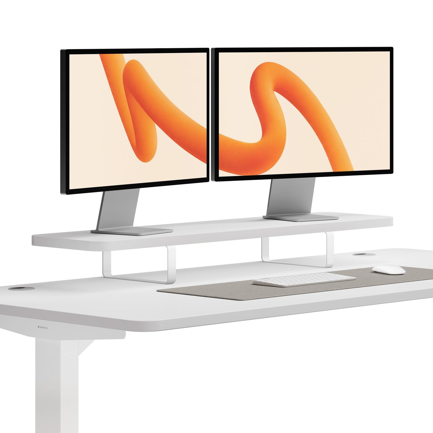 Ergonomischer Monitorständer, Weiss 114 x 28 cm