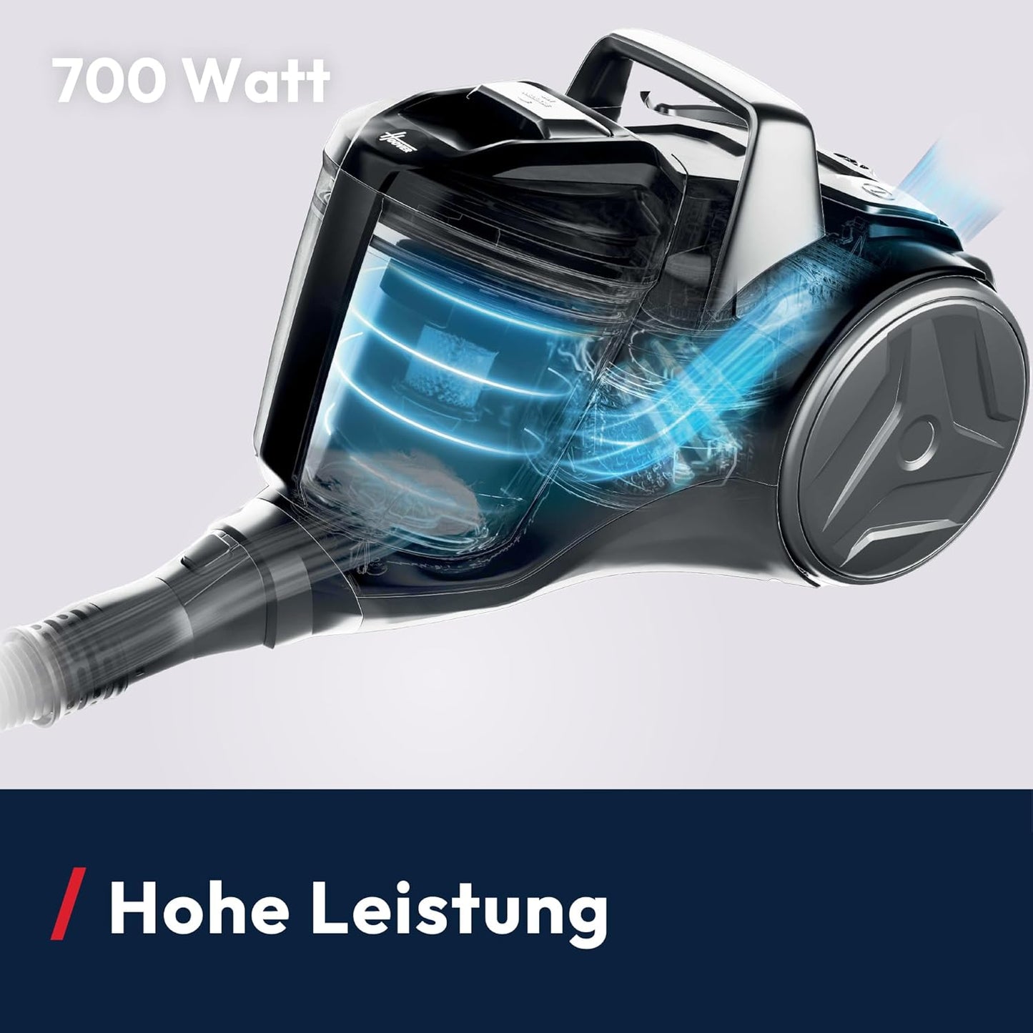Beutelloser Staubsauger HP1 mit EPA-Filter, 700W Bodenstaubsauger