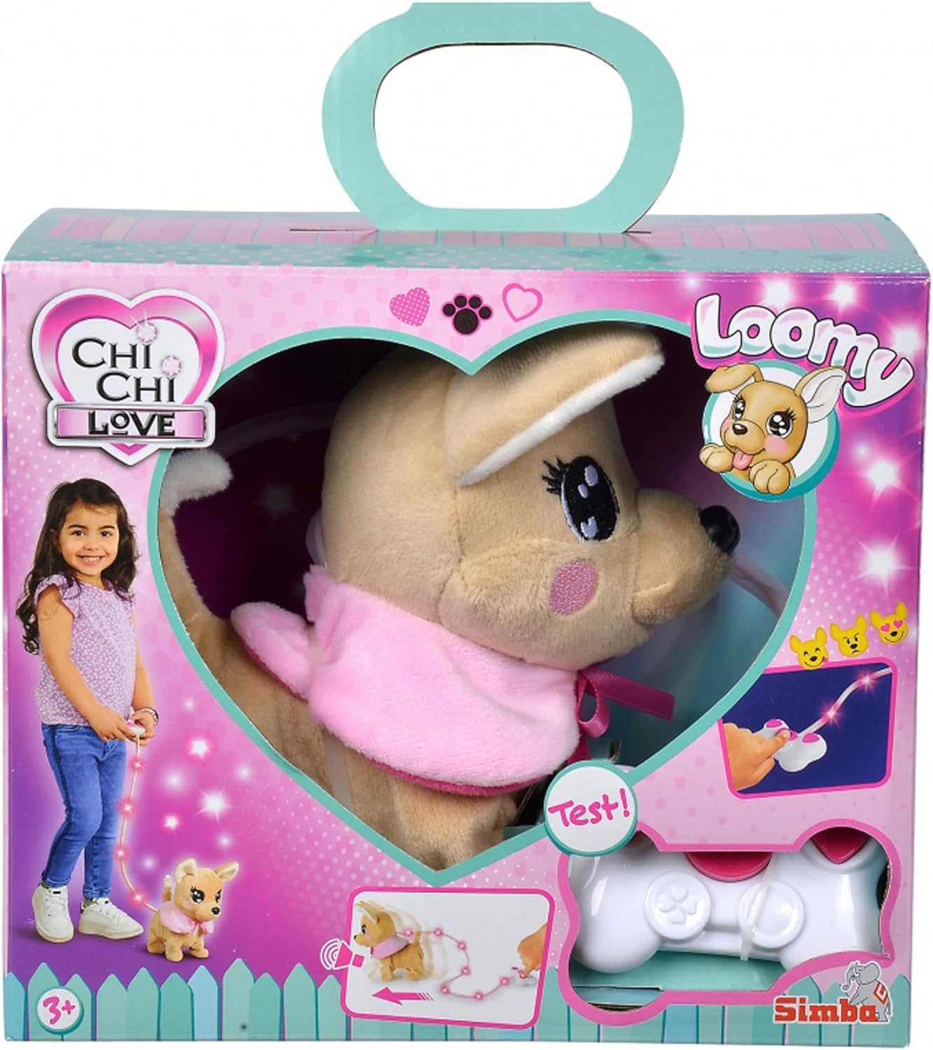 ChiChi Love Loomy Spielzeughund mit Leuchtfunktion