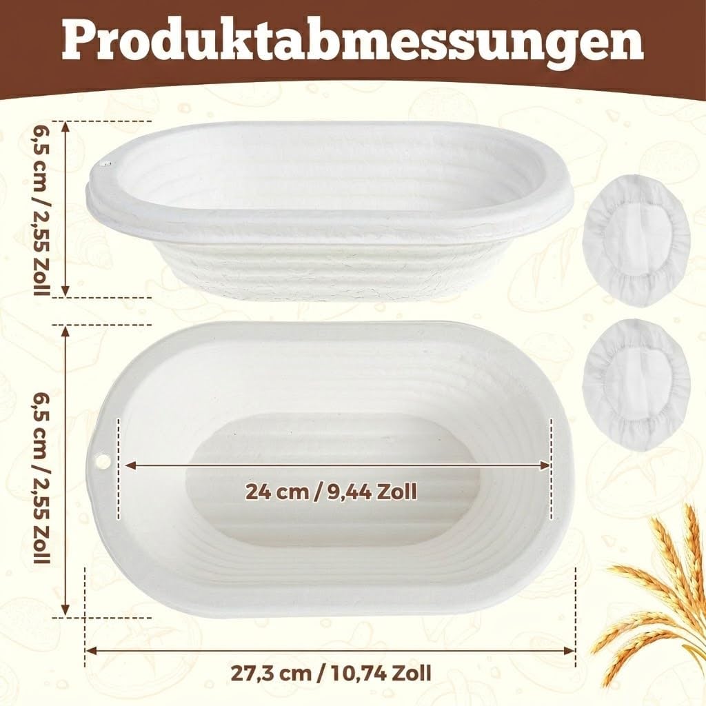 Gärkörbe für Sauerteigbrot, 2 Stück