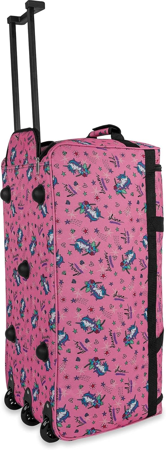 Reise- und Sporttasche mit Trolleyfunktion, Einhorn Pink XXL
