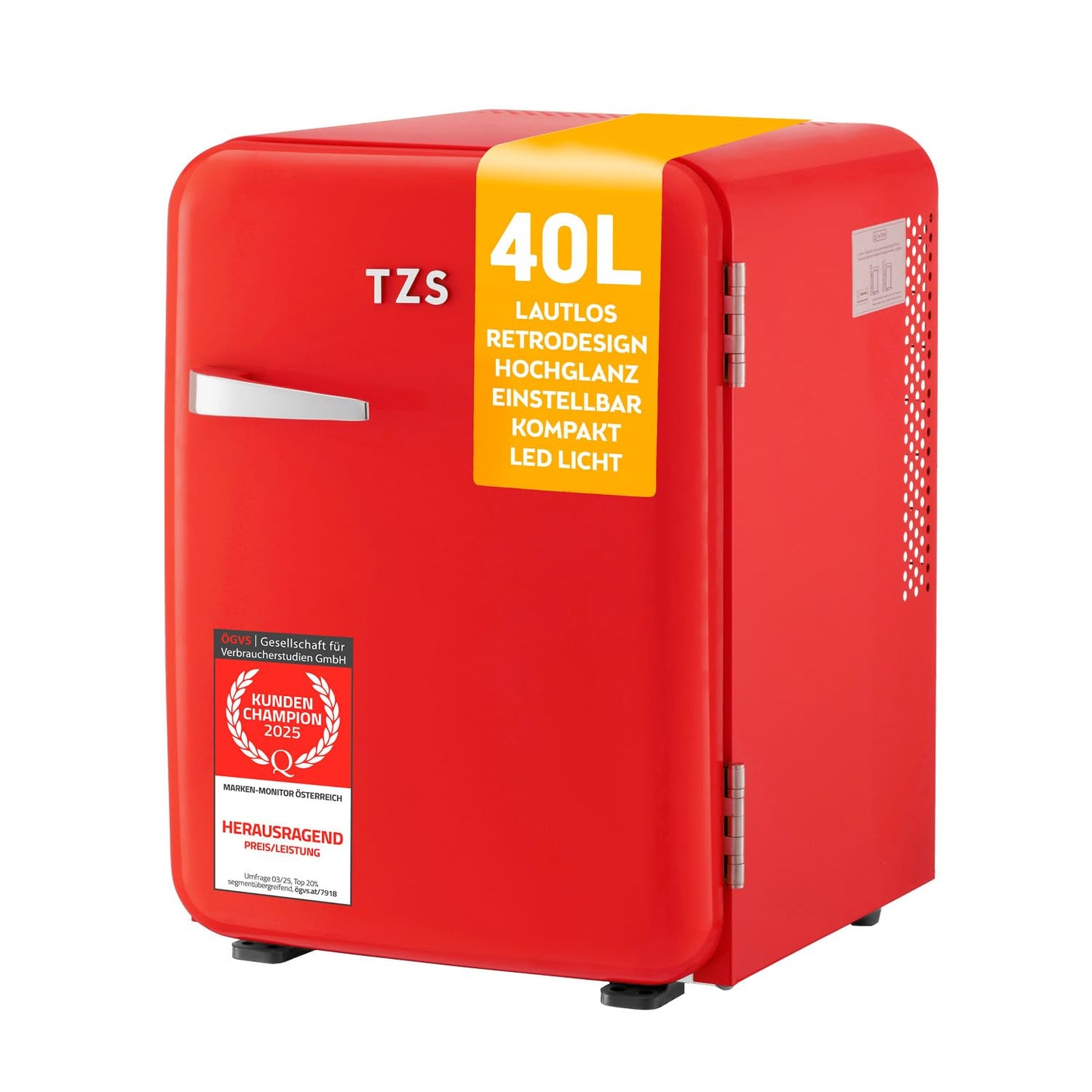Retro Mini-Kühlschrank, 40 Liter Rot