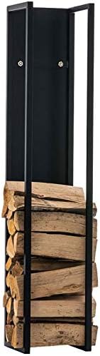 Kaminholzregal Spark I (140 cm), 140 cm, Schwarz-matt