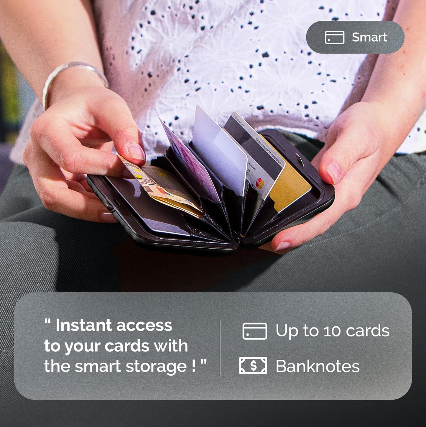 Smart Wallet mit RFID-Schutz, Schwarz