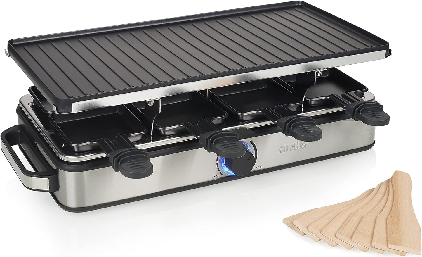 Raclette 8 Grill Deluxe, Ohne Steinplatte