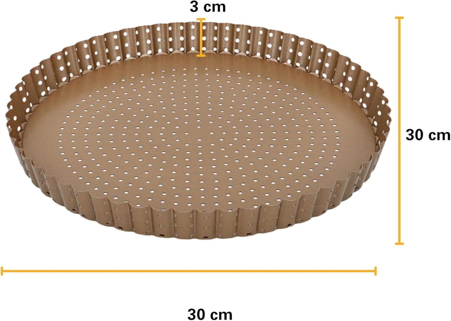 Perforierte Quiche- und Tarteform mit Hebeboden, 30 cm
