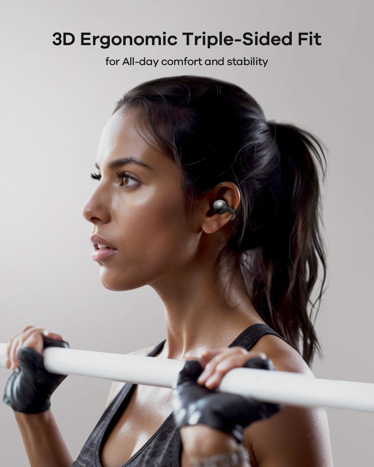 Open Ear Kopfhörer mit Clip-Design, Schwarz